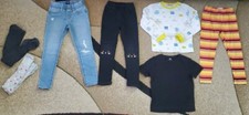 Lot of 7 Girls Kids Jeans,Lined Leggings,T-shirt,Sleepwear,Size 4-6 y.o.