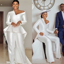 Satin Women's Suit with Tail Notch Lapel Wedding Party Birthday Photo 2 Pcs