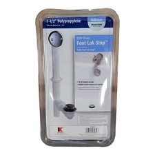 Keeney Plumb Pak 63WK Foot Lok Stop Plastic Bath Drain, Chrome Finish NIB