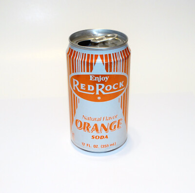 Red Rock Soda Can Orange c1990s Stay Tab HUNTSVILLE AL