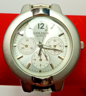 Goldlis Quartz Watch 842G Two Tone Silver 38mm Mens 18mm Silver Tone Band Bezel