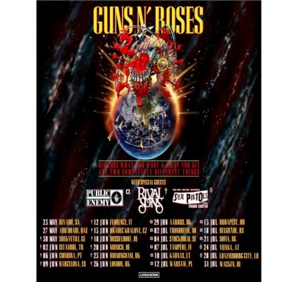 Poster Guns N' Roses Tour 2025 Poster, gift for fans