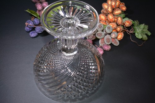 EAPG Glass Pedestal Bowl of MCM Beaded Frosted Fruit Grapes - Picture 10 of 15