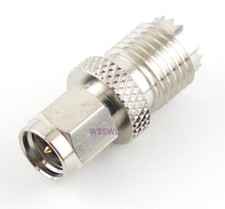 SMA Male to Mini-UHF Female Coax Adapter Connector - USA Ham Radio Seller