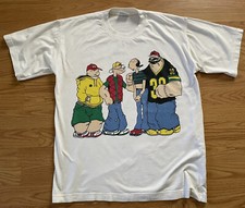 Vintage Popeye Hip Hop Shirt Double Sided Large L