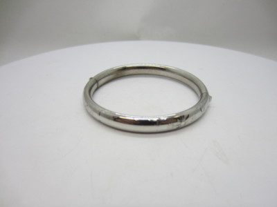 Vintage Sterling Silver WEM Hinged Engraved Bangle Bracelet 7'' Engraveable