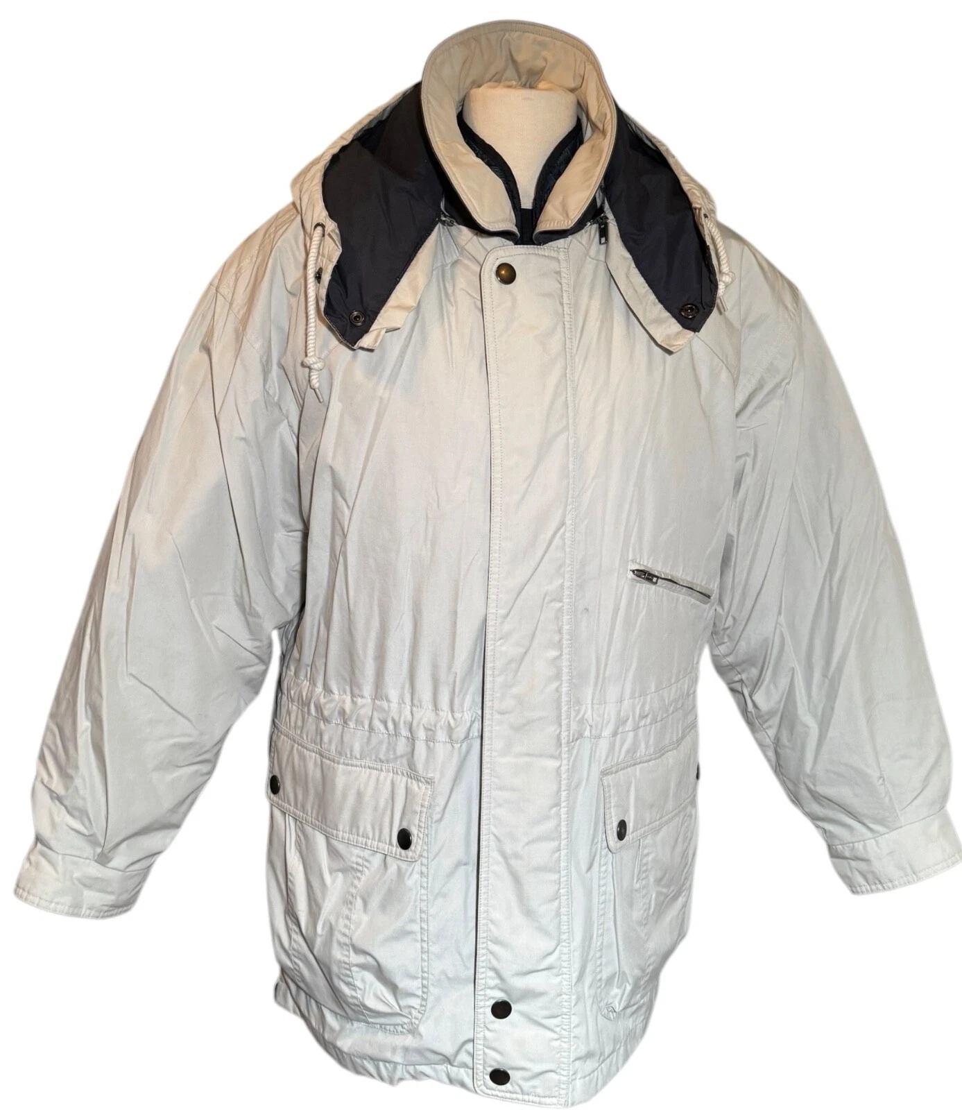 Towne By London Fog Vintage Hooded Down Lined Puffer Jacket - Men’s Medium - Tan