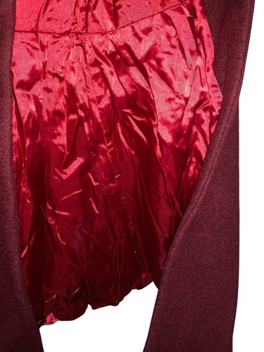 Vtg Top Coat Long Burgundy Coat Made In England Forever Classic Girls Size 10 - Picture 11 of 11