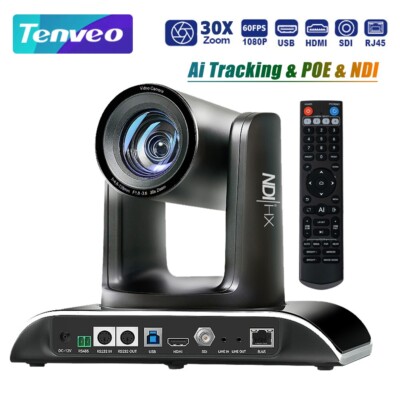 NDI|HX2 HDMI USB RJ45 SDI AI Tracking Camera 30x Zoom PTZ Video Confernce Camera