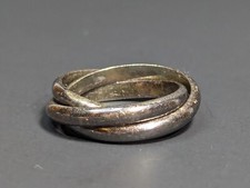 NF 925 Sterling Silver Interlocking Bands Ring Size 8