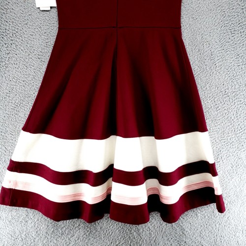 Design Lab Lord Taylor Maroon Cap Sleeve Formal S Dress Cheer Theme Striped $88 - Picture 14 of 18