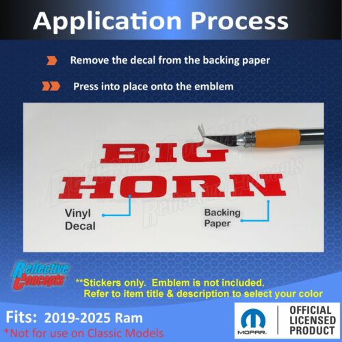 2019-2025 Ram Big Horn - BIGHORN Tailgate Badge Inlay Decal Sticker - Bild 3 von 83