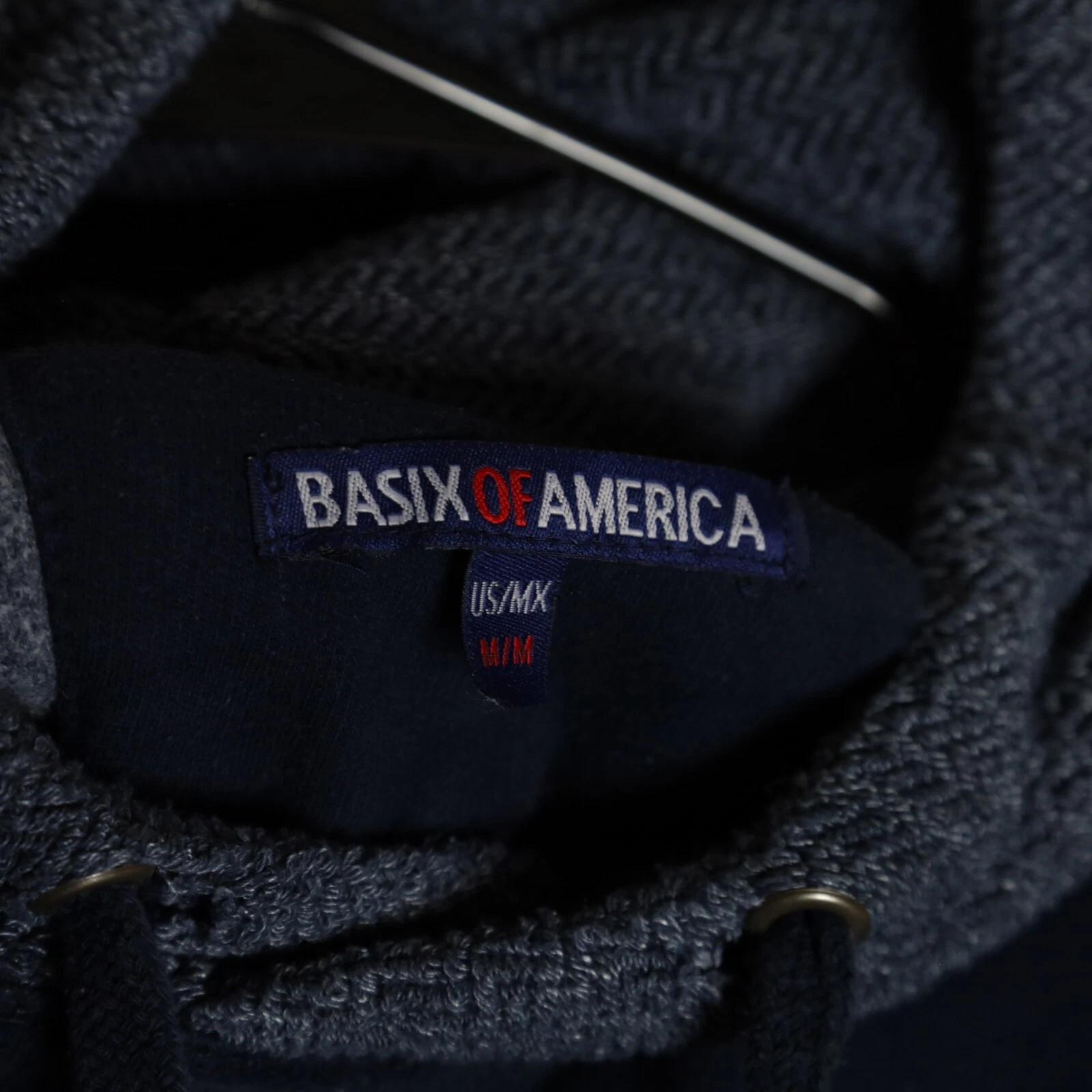 VETEMENTS Felpa con cappuccio Basix of America adulti M blu scuro manica lunga pullover titanic