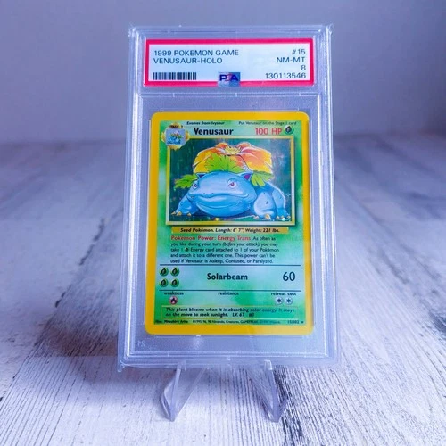 1999 POKEMON GAME #15 VENUSAUR-HOLO PSA 8