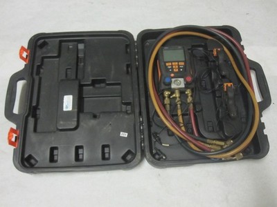 Testo 550 Digital Manifold Gauge Set w Hoses, Clamps Case!