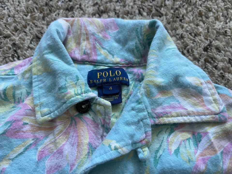 Polo Ralph Lauren Kids Shirt Boys 4 LOT of 2 Rugby Loop Collar - Image 2 of 4