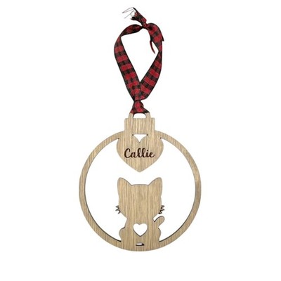 Holzdeko zum Aufhängen personalisiert mit Katzennamen Geschenkidee