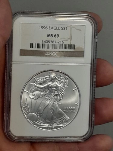 1996 1 oz American Silver Eagle NGC MS69