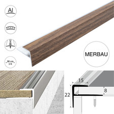 Aluminium Stair Nosing Wood Effect Edge Trim Step Edging Strip  For Laminate A60