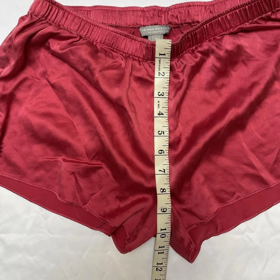 Neiman Marcus 100% Silk Red Lounge Shorts – Vintage Designer Intimates (Size S) - Image 4 of 4