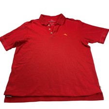 Tommy Bahama Mens Red Embroidered Marlin Short Sleeve Polo Shirt Size M/M