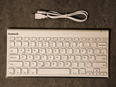 inateck BK1003 Bluetooth Keyboard Ultra Slim, weiß, elegantes Design, deutsch