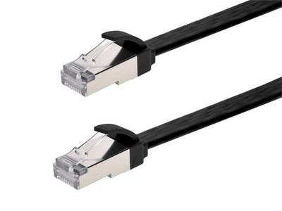 Cat6A Ethernet Patch Cable Slim Flat U FTP 30AWG Molded Boot LAN Cord 1ft
