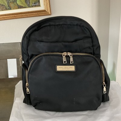 Marc by Marc Jacobs Unisex Black Nylon Backpack Gold Hardware