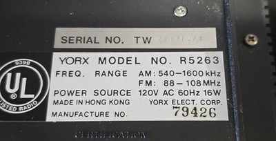 Vtg Yorx Model R5263 8 Track Player Alarm Clock Radio | eBay