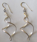 WOMEN's  STERLING SILVER .925 LONG SWIRL DANGLE HOOK EARRINGS — photo 1