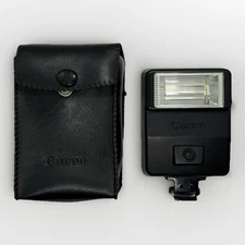 Canon Speedlite 155A Vintage Flash Unit w/ Case Japan Hot Shoe Camera Untested