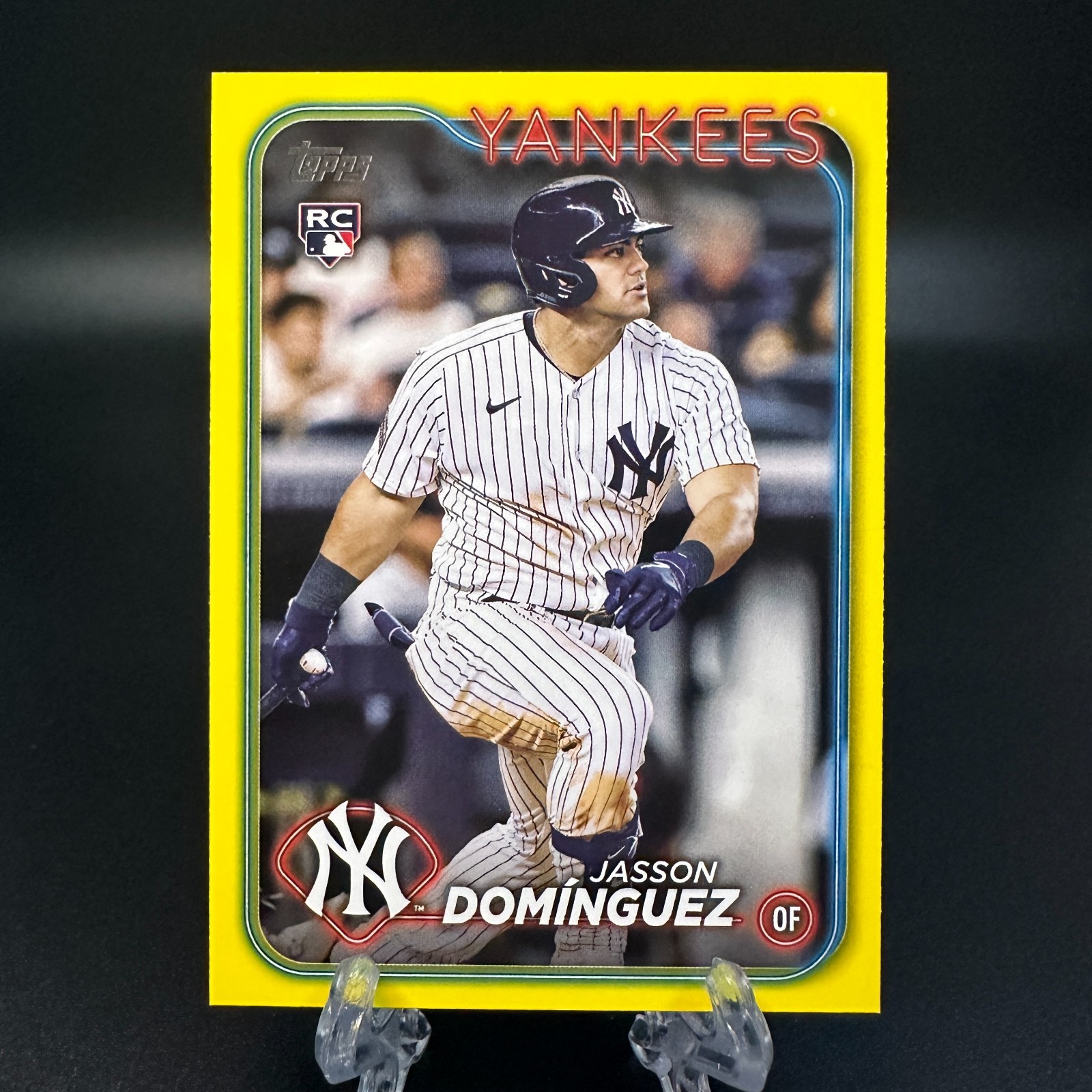 2024 Topps Series 1 Jasson Dominguez Rookie Yellow Parallel #60 New York Yankees