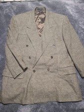 Antonio Parillo Tweed Blazer Mens 42 Short Double Breasted Brown Tan