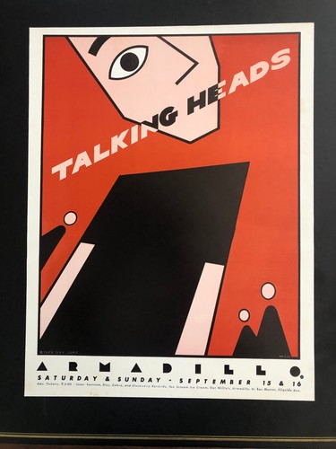 Talking Heads Armadillo World Headquarters Concert Poster Guy Juke Original!