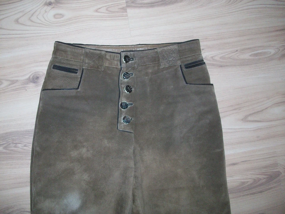 Trachtenhose / Lederhose / Wildlederhose Braun langes Bein Gr. 50 - Bild 4 von 4