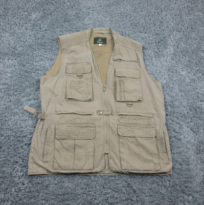 Orvis Fishing Vest Mens Large Khaki Tan Multi Pocket Outdoor Utility Guide Mesh