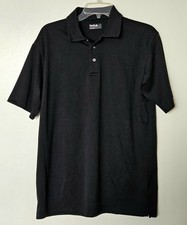 Calvin Klein Men's Black Polo Shirt Medium Fine Soft Cotton