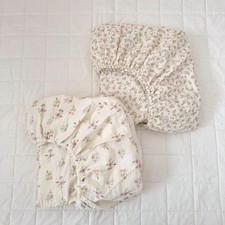 Muslin Pack N Play Mattress Sheets 38"x26", 2 Pack Mini Crib Fitted Sheets fo...