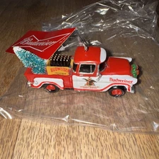 Kurt Adler 5 Inch Budweiser Christmas Truck with Tree Ornament New