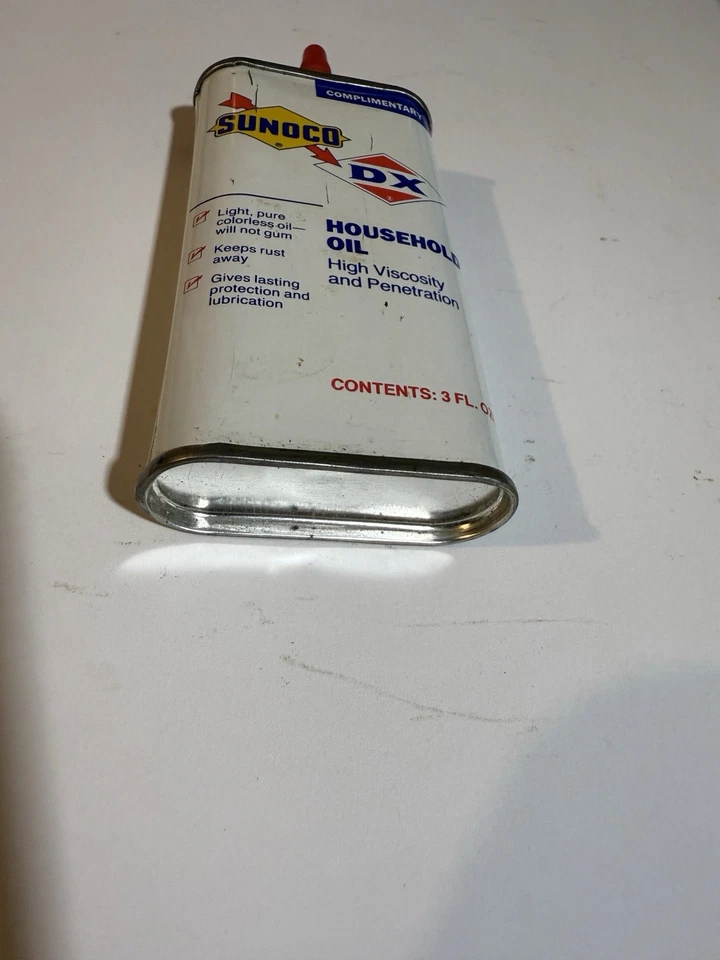 Rare Complimentary Vintage Sunoco DX Household Oil 3oz Top Oiler Oil Can NOS - Image 4 of 4