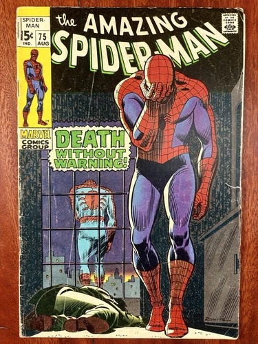 AMAZING SPIDER-MAN #75 1969 - DEATH WITHOUT WARNING - SILVERMANE! VG+