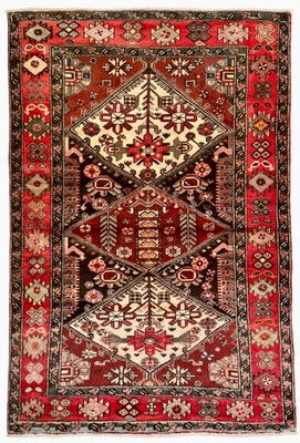 #ad Vintage Bakhtiari Hand Knotted Wool Rug 5x8 Red Tribal Geometric Area Rug $545.30