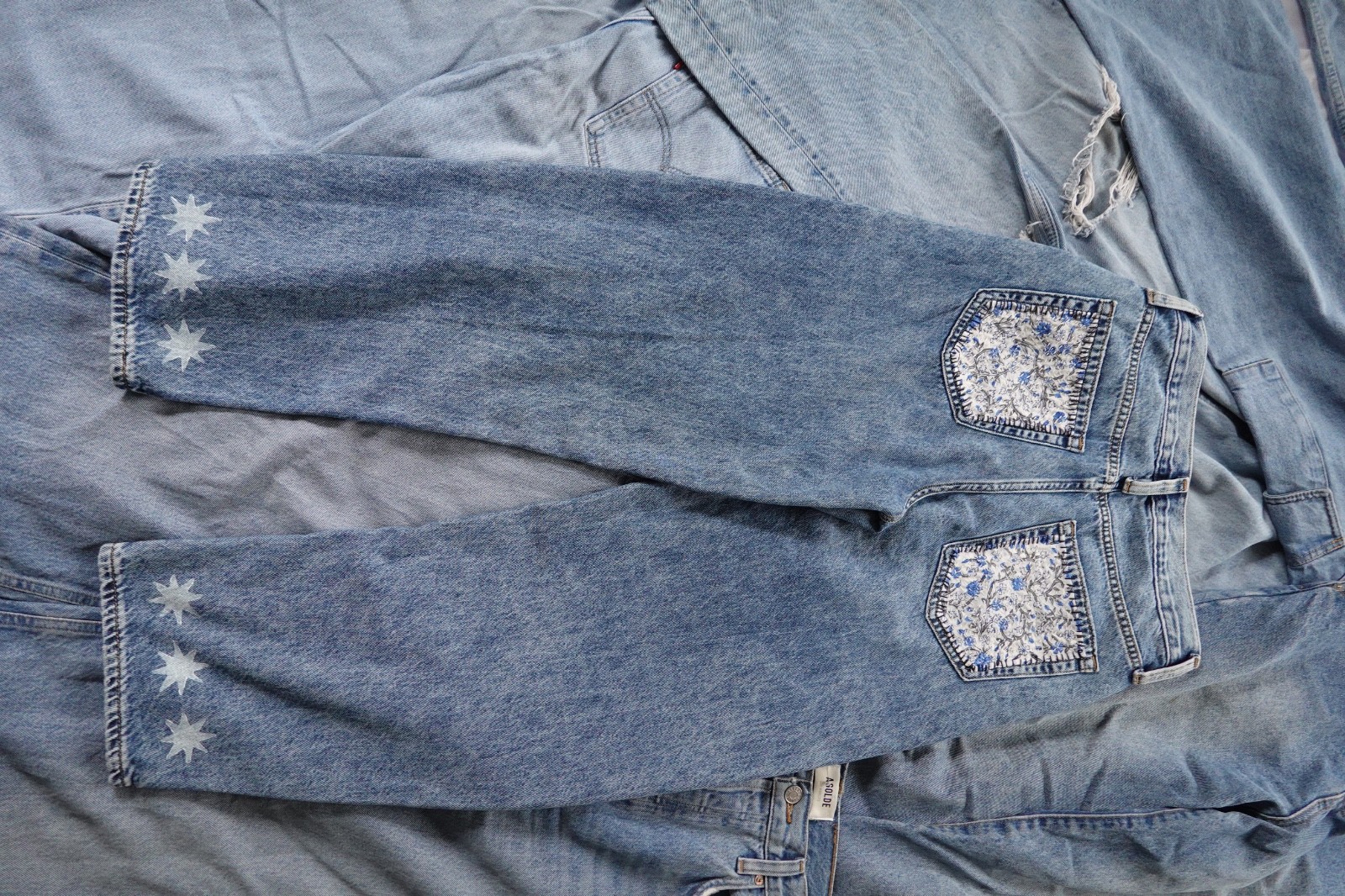 GAP Altered Women's Patchwork Jeans Boho Size 26 - image 5