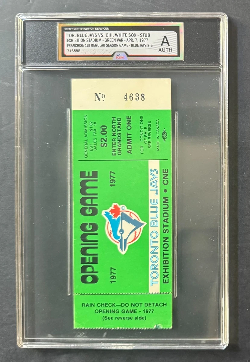 Toronto Blue Jays Baseball 1977 Vintage Sports Ticket Stubs for