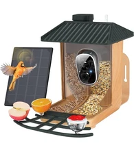 Osoeri Smart Bird Feeder with Camera, 1080P HD AI Identify Double Bin