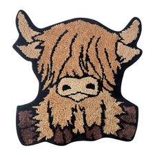 Cute Calf 24x24 Inch Cow Western Bathroom Rug Bull Head Print Bath Runner Mat