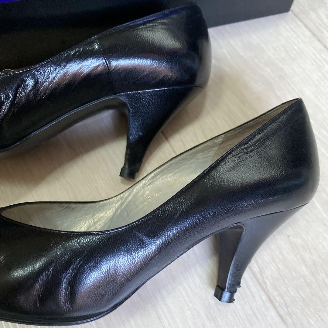 Saint Laurent decolte tacco YSL EU35 5 US5 5 pelle nera 09924a