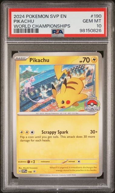 Pokemon Pikachu 2024 World Championships Promo #190 PSA 10 Gem Mint