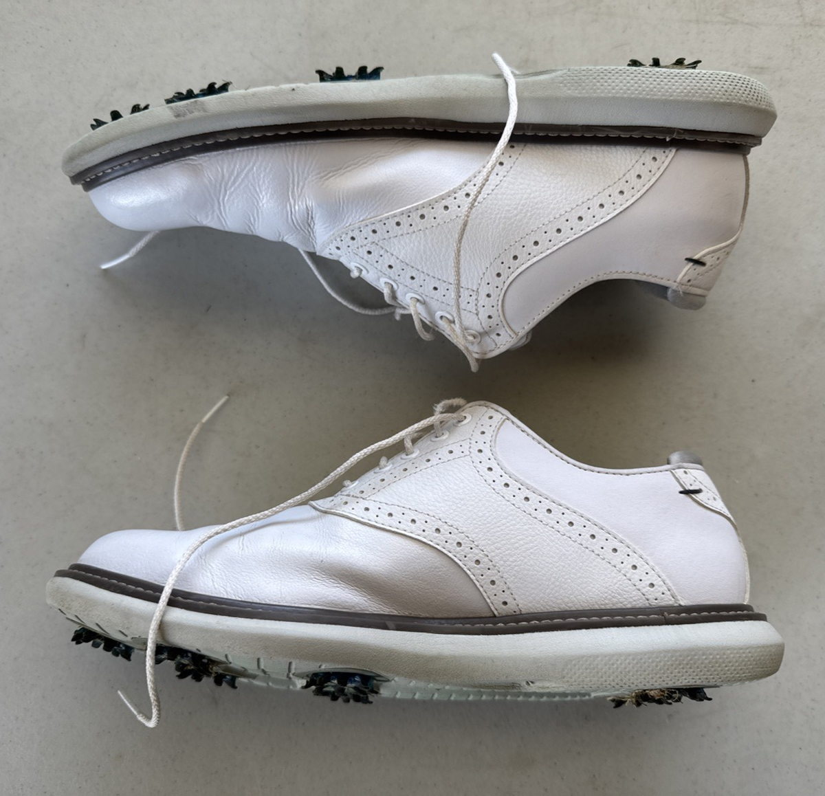 Footjoy Traditions White Leather Soft Spike Golf Shoes 57903 Men's