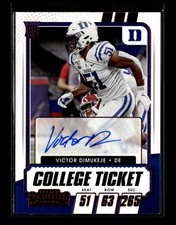 2021 Panini Contenders Draft Picks #317 Victor Dimukeje Red AUTO